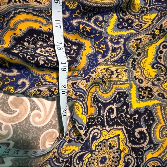 Ann Taylor Blue and Gold Tie Front Blouse - Picture 7 of 8